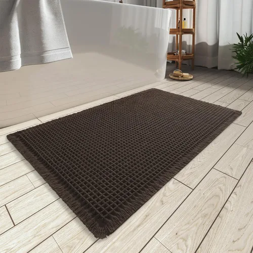 Vista 37 de AMOAMI Tapete de baño mejorado con diseño de gofre, súper absorbente, antideslizante, para suelo de baño, lavable a máquina, con borlas, tapetes