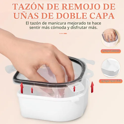 Vista 3 de Yokilly Juego de cuencos de remojo de uñas: 3 piezas remojar el removedor Negro - Juego de 3 piezas