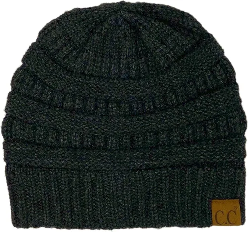 Vista 16 de CC Classic Winter Fall Trendy Chunky Stretchy Cable Knit Beanie Hat 2 tonos púrpura/azul marino