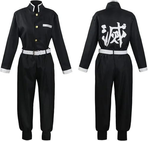 Vista 5 de Tanjiro Cosplay Costume Adult Tanjiro Costume Halloween Cosplay Cloak Anime Kimono Outfit With Earring For Wig