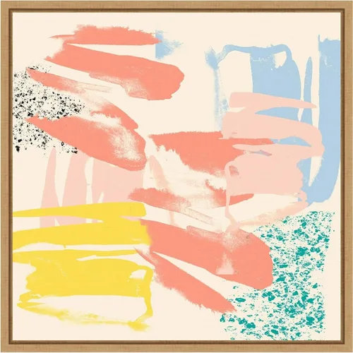 Vista 9 de Amanti Art Framed Canvas Wall Art 16x16 Retro Op II by Jennifer Goldberger, Framed Wall Art Canvas, Abstract Artwork, Traditional Decor, Small