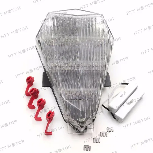 Vista 3 de MT046 - Luz trasera transparente compatible con Yzf R6 Yzf-R6 2006 2007 2008 2009 2010 2011 2012 2013