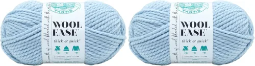 Vista 104 de Lion Brand Yarn - Ovillo de lana Wool-Ease Thick & Quick color fuerza aérea Super Bulky Wool Acrylic Blend Fiber for Soft Hats, Sweaters, Chunky