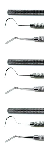 Vista 2 de 9 Pcs Dental Examination Hygiene Cleaning Kit Mirror 5, Explorer23/17, Heidemann Spatula Double Ends 3mm