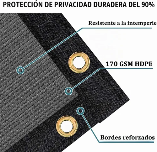 Vista 2 de Shade&Beyond - Pantalla de privacidad para valla de 3 x 10 pies, resistente, 170 GSM, cubierta de malla para pared, jardín, patio trasero Gris-oscuro