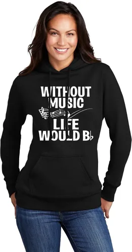 Vista 26 de Go All Out Sudadera con capucha para hombre y mujer sin música Life Would B Flat Funny Music Lovers Granate