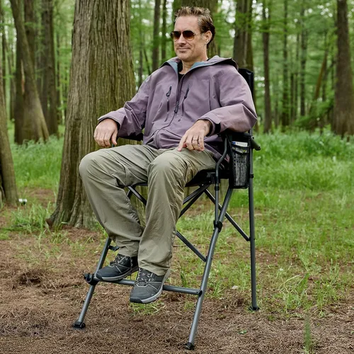 Vista 7 de EVER ADVANCED Textilene - Silla plegable de malla alta de 31 pulgadas, silla de directores portátil, silla de campamento de altura de barra