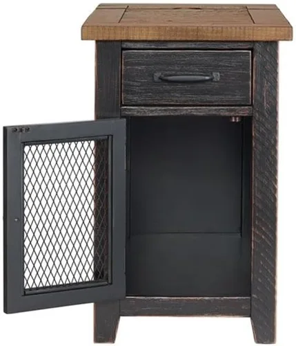 Vista 10 de Martin Svensson Home Mesa auxiliar rústica de madera maciza, color negro y miel
