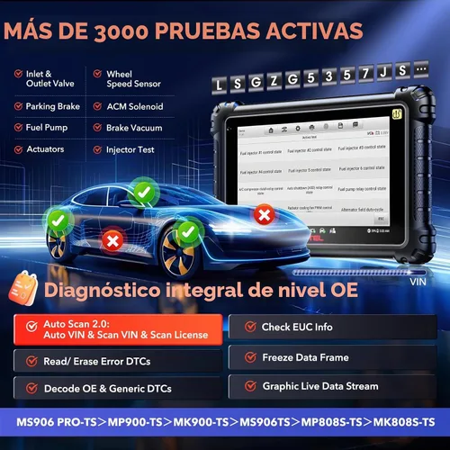 Vista 6 de Escáner Autel MaxiSYS MS906 PRO-TS, TPMS completo, C0ding ECU superior y prueba de más de 3000 2026 Same as MS906 PRO2-TS MK906S PRO2-TS Up of