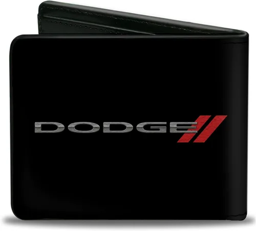 Vista 2 de Buckle-Down Cartera plegable de PU para hombre, Dodge Rhombus, negroplatadesvanecidorojo (vertical para fundas celulares), multicolor, 4.0 x 3.5