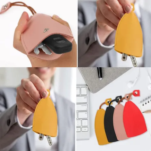 Vista 7 de RJDJ Bolso de la llave del cuero de la PU de las frutas lindas, creativo extraíble lindo caso de la llave del coche de la gran capacidad, bolso