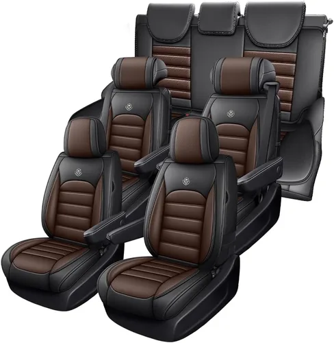 Vista 8 de JOJ Funda de asiento de automóvil para Ford Expedition 2007-2026, fundas de asiento de automóvil impermeables de cuero, juego completo, protector