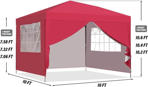 Vista 5 de GDY - Carpa plegable de 10 x 10 pies, toldo para exteriores con bolsa de transporte