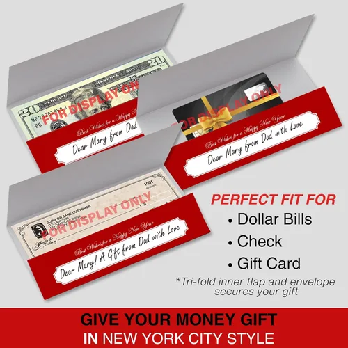 Vista 5 de Angels At Rockefeller Center NYC - Juego de 6 tarjeteros de Navidad con sobres blancos - Season's Greetings Holiday Tri-Fold Cash, cheques