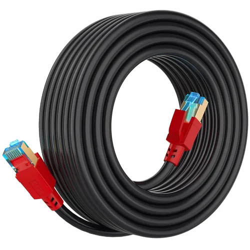 Vista 8 de Cable Ethernet Cat8, para interior y exterior, 1.5 pies, Cable de red de Internet resistente de alta velocidad, cable LAN profesional, 2000Mhz