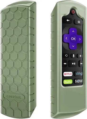 Vista 10 de CaseBot Funda de silicona para control remoto Roku Voice RCA1R/RCAL7R Verde que brilla en la oscuridad