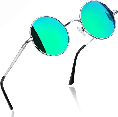 Vista 49 de Joopin Gafas de sol redondas pequeñas Hippie Circle Teashades Traje de protección UV Todo negro