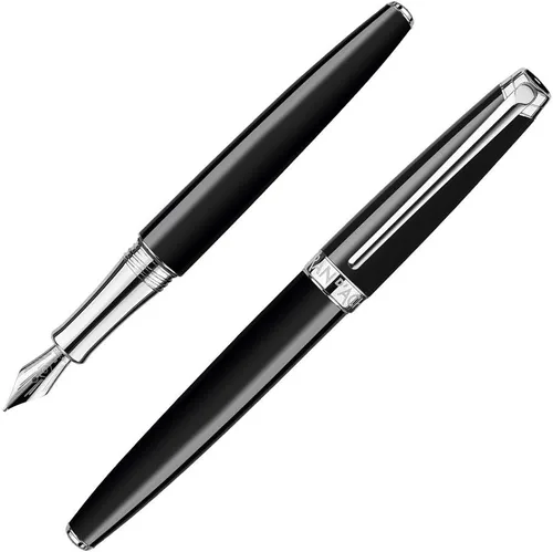 Vista 5 de Caran d'Ache Leman - Pluma estilográfica mediana plateada - negro ébano, CD4799.782 Ébano negro