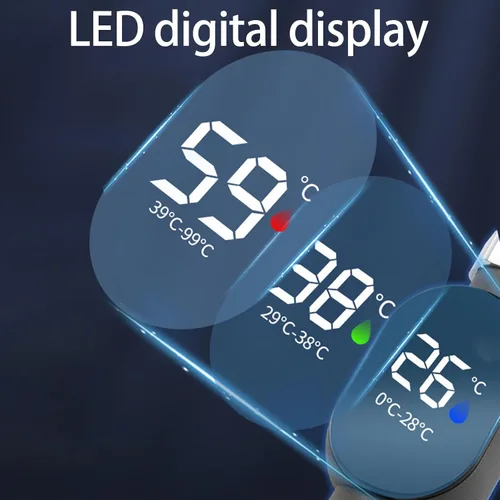 Vista 3 de Medidor de temperatura de ducha Medidor de pantalla digital LED Termómetros de agua para el hogar Termostato de baño Medidor de ducha