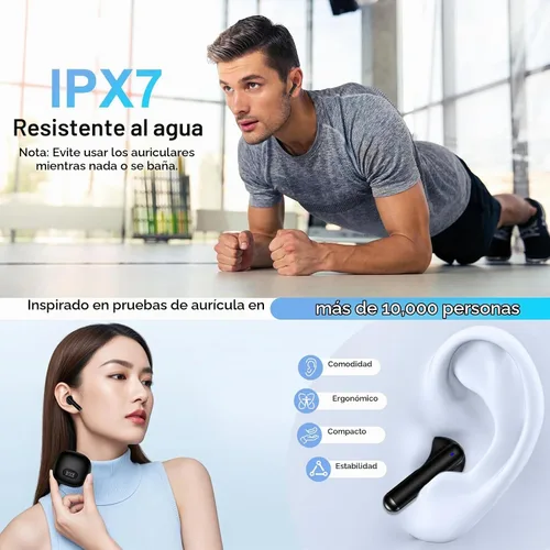 Vista 3 de Auriculares Bluetooth inalámbricos para Samsung Galaxy A17 A16 A36 5G S25 Ultra Z Fold 7 6 Flip 7 FE A26 A56 S24, 48H V5.3 Auriculares Bluetooth