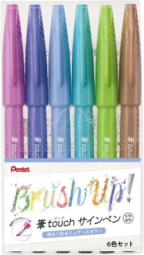 Vista 8 de Pentel SES15C-24ST Rotulador con Punta de Pincel Sign Pen, Juego de 24
