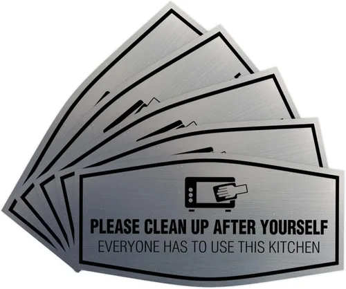 Vista 11 de Signs ByLITA Fancy Please Clean Up After Yourself Everyone Has To Use This Kitchen Sign (Negro) - Pequeño