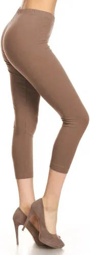 Vista 70 de Leggings Depot NCL27 pantalones capri para yoga de algodón premium suave Negro
