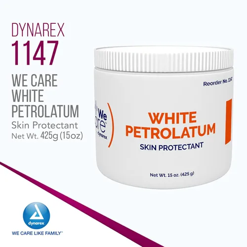 Vista 3 de Dynarex Petrolatum blanco, gelatina de petróleo para piel seca, dañada o agrietada, jalea de petróleo blanca calmante para irritaciones menores