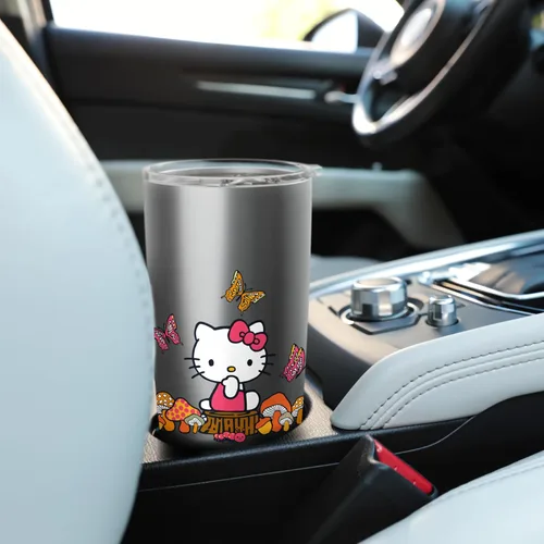 Vista 6 de Hello Kitty Vaso aislado de acero inoxidable mariposa