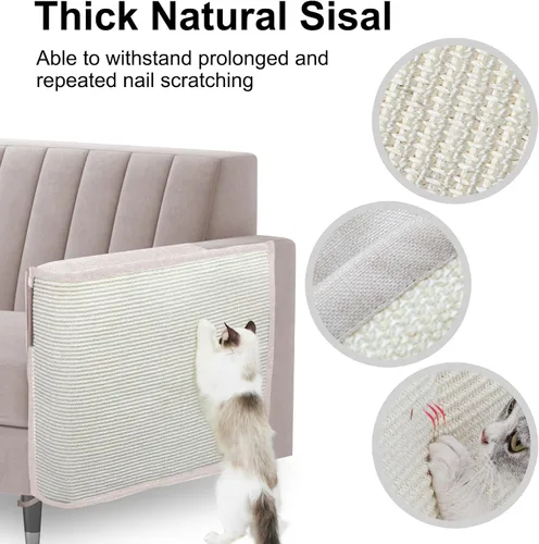Vista 4 de Protector de Sofá contra Arañazos de Gato, 27.6" L*19.6" A Almohadilla Protectora de Muebles contra Arañazos de Gato Protector de Brazo de Sofá