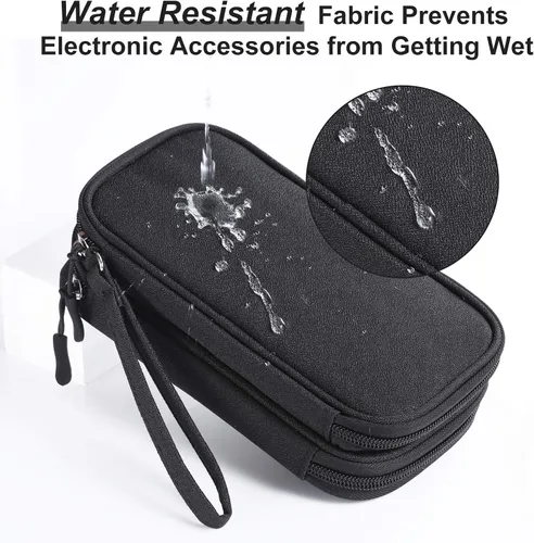 Vista 5 de Bevegekos Kit de tecnología de viaje, bolsa organizadora de transporte universal para pequeños dispositivos electrónicos y accesorios, resistente al