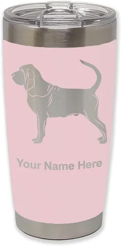 Vista 15 de LaserGram Vaso aislado al vacío de 20 onzas, perro sabueso, grabado personalizado incluido (negro)