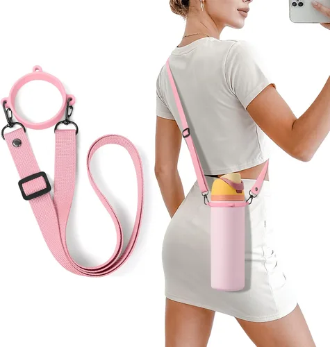 Vista 12 de Water Bottle Strap for Owala Freesip 24oz 32oz 40oz & Sway 30oz 40oz Rojo