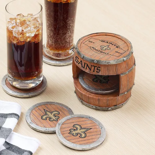 Vista 15 de FOCO NFL Team Logo 5-Pack Barrel Beverage Drink Coaster Set