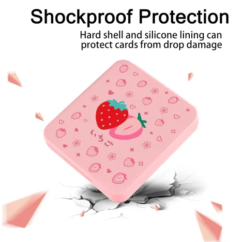 Vista 2 de TIKOdirect Game Card Case for SwitchSD Cards, Newest Portable Case Storage 12 Game Cards Holders Pretty Cute Hard Shell with Magenic Closure, Pink