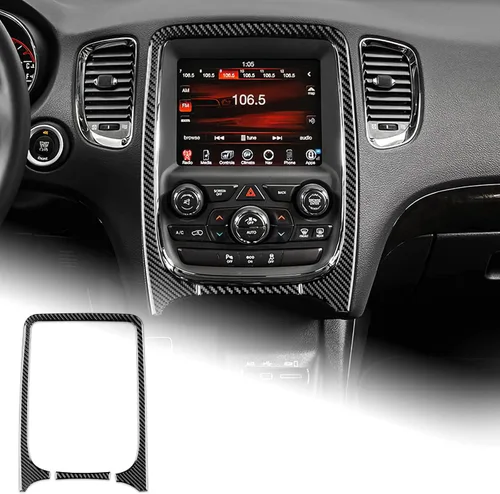 Vista 18 de AIRSPEED Cubierta de panel de palanca de cambios de fibra de carbono, calcomanía para consola central interior para Dodge Durango 2018 2019 2020