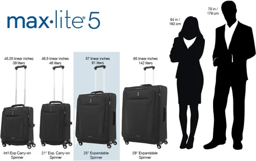 Vista 5 de Travelpro Maxlite - Maleta con ruedas giratorias extensible 5 lados suaves Dusty Rose 401176507