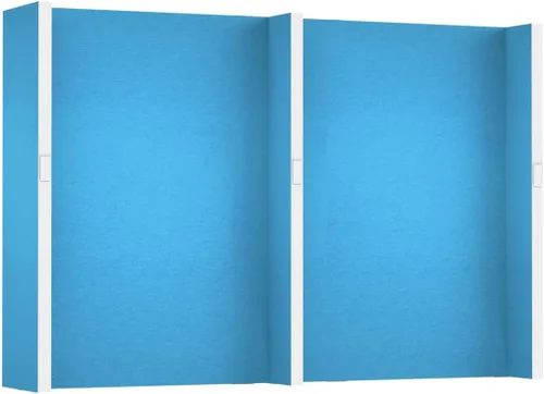 Vista 47 de EverPanel - Kit de pared modular de 7 x 7 pies, color azul oscuro SoundSorb con ribete negro, divisor de habitación, paneles de pared entrelazados