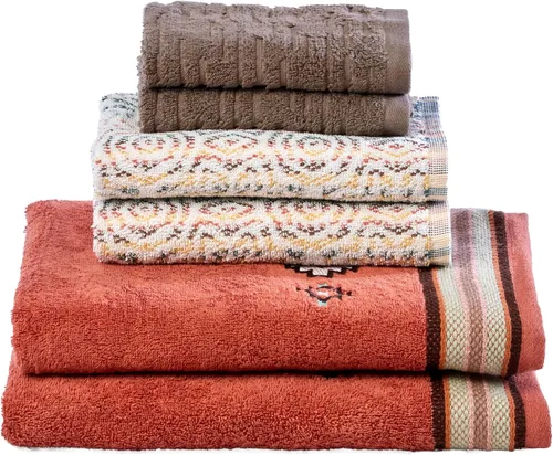 Vista 9 de SKL Home Rhapsody - Juego de 2 toallas de baño, 2 toallas de mano, multicolor 2 Bath towels, 2 hand towels. 550 GSM weight. Spa-level quality.