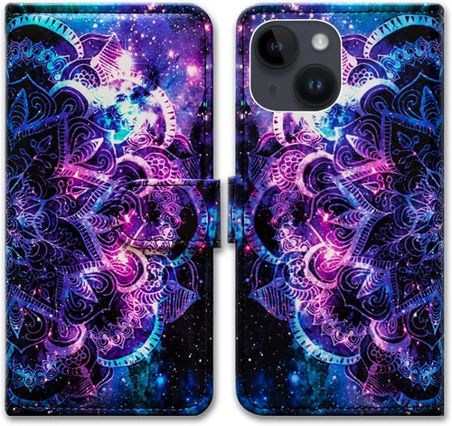 Vista 19 de Bcov Funda para iPhone 15 Plus, piel con tapa y función atril para iPhone 15 Plus, color verde pájaro negro