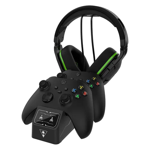 Vista 2 de Turtle Beach Fuel Dual Controller Charging Station & Headset Stand for Xbox Series XS & Xbox One Wireless Controllers 22+ Hour Battery Packs, Quick