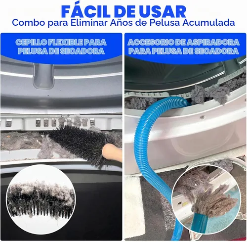 Vista 5 de Holikme Dryer Vent Cleaner Kit, Vacuum Hose Attachment, 2-Piece, Blue Azul