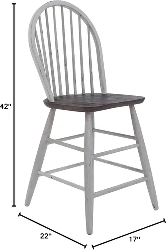 Vista 3 de Liberty Furniture INDUSTRIES Farmhouse Windsor - Juego de 2 sillas de mostrador, 17 pulgadas de ancho x 22 pulgadas de profundidad x 42 pulgadas