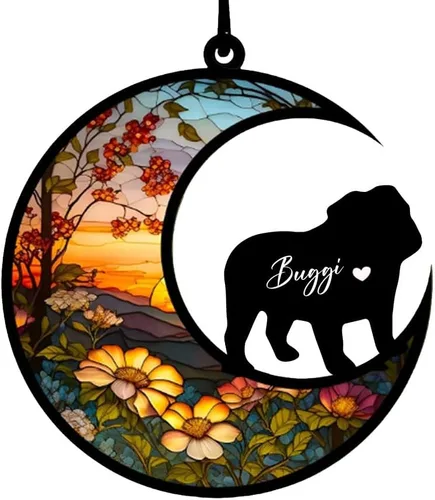 Vista 63 de Atrapasoles conmemorativos personalizados para perros Akita, nombre de perro personalizado, adorno de pérdida de perro, regalo para amantes