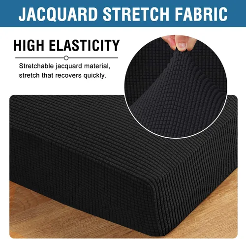 Vista 4 de H.VERSAILTEX - Fundas elásticas para cojín de sofá individual, fundas de asiento para silla de sofá, protector de cojín con tejido jacquard de sarga