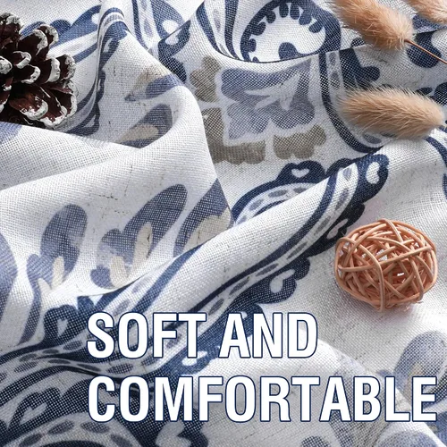Vista 9 de H.VERSAILTEX - Cortinas florales para dormitorio de 63 pulgadas de largo, juego de 2 paneles, estilo de campo, cortinas semitransparentes para sala