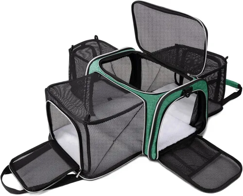 Vista 14 de BAGLHER Bolsa de Transporte para Gatos, Transportador de Mascotas Aprobado por Aerolíneas, de Cara Suave, Portador de Viaje para Mascotas, 5 Puertas