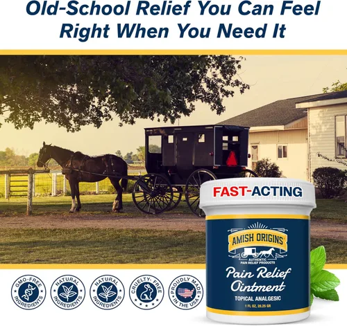 Vista 5 de Amish Origins Ungüento para aliviar el dolor, de 1 oz, de máxima fuerza, alivio de molestias totalmente natural para articulaciones, músculos