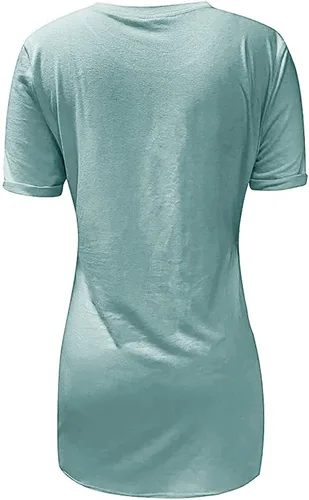 Vista 3 de Ctreela Vestido casual de manga corta para mujer vestido corto cruzado con lazo en la cintura vestido ajustado