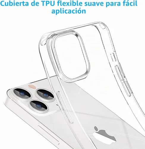 Vista 4 de JJGoo Compatible con iPhone 14 Pro, transparente, suave, a prueba de golpes, delgada, delgada, funda protectora transparente para teléfono